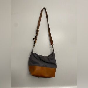 LL Bean Leather and Canvas Crossbody Bag